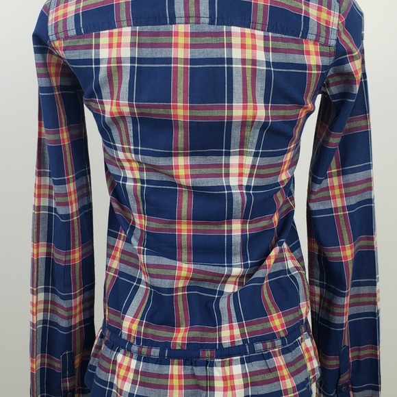 Hollister Top size XS Blue Plaid Long Sleeve - Picture 6 of 8